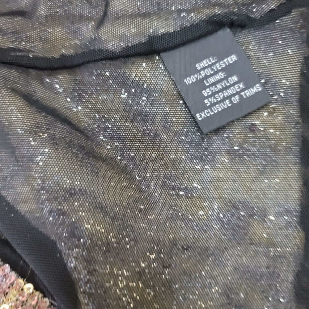 Oleg Cassini Platinum Collection Sequined Animal Print Top. Size XS. - Picture 10 of 12